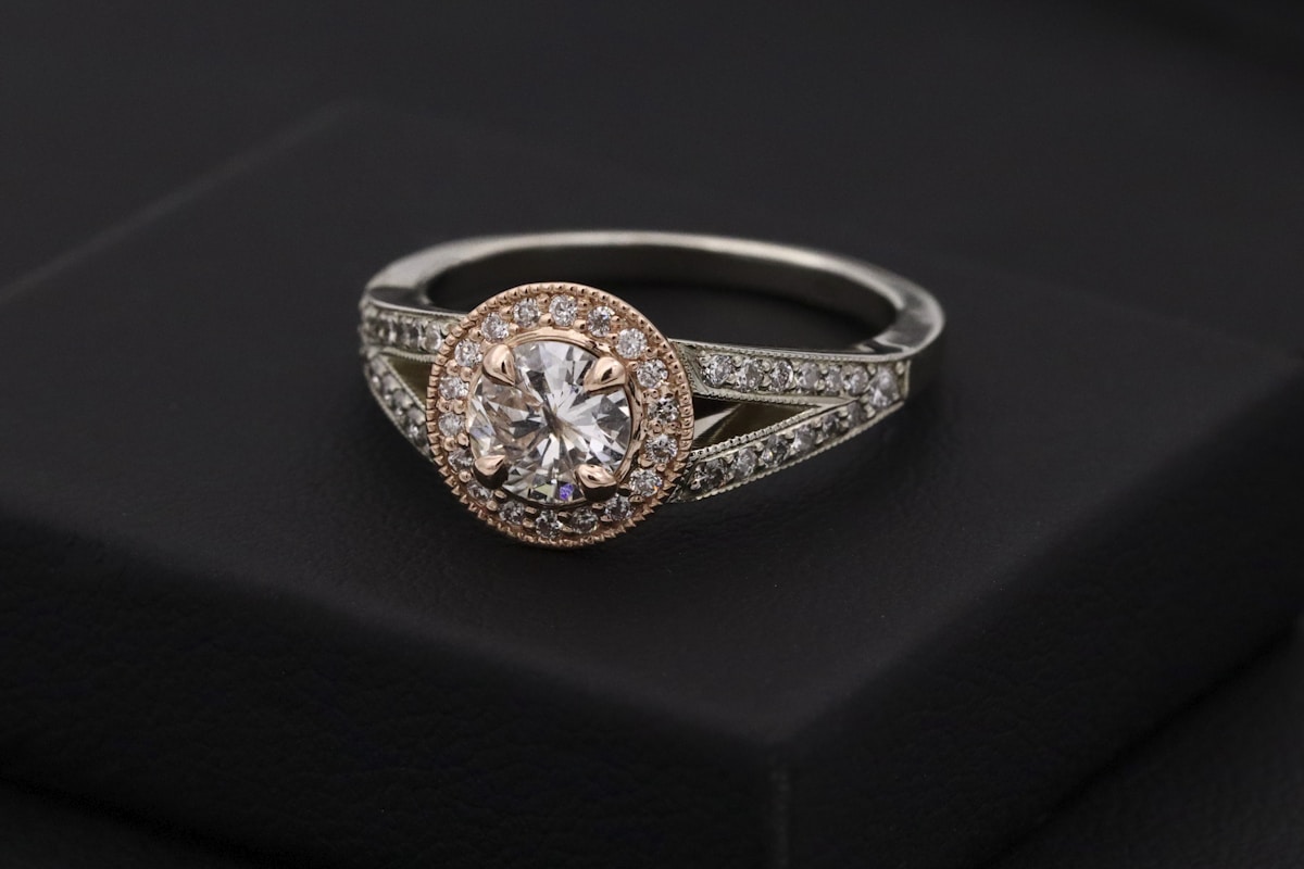 Diamond and gold rings